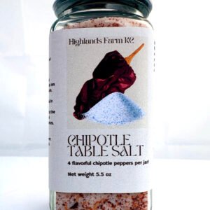 product image of Chipotle Table Salt with a square glass jar product label and a silver bottle top