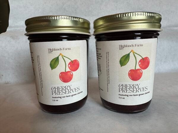 cherry preserves, product, jar, three ingredient, all natural, pesticide free, herbicide free